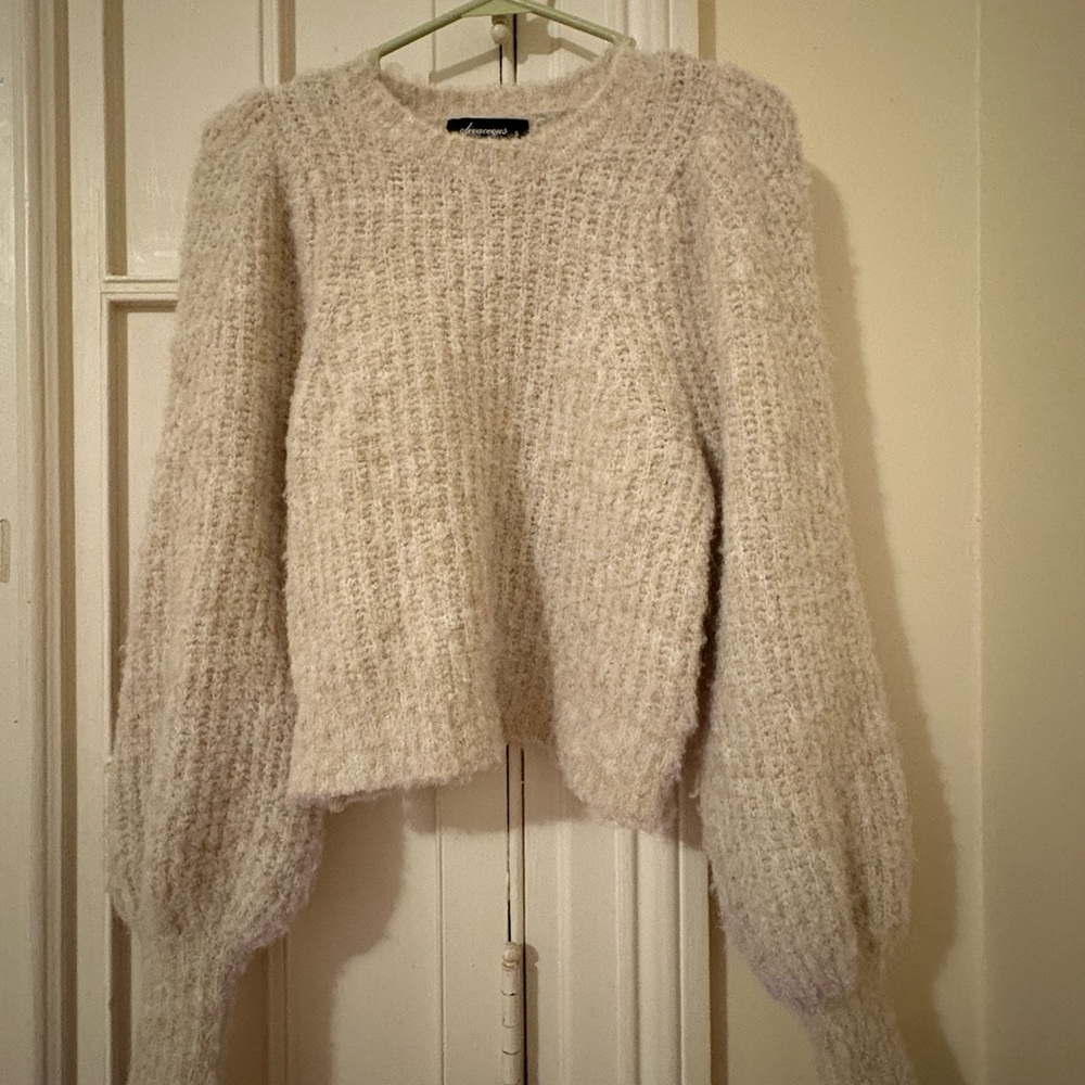 Abercrombie & Fitch Cream Textured Sweater